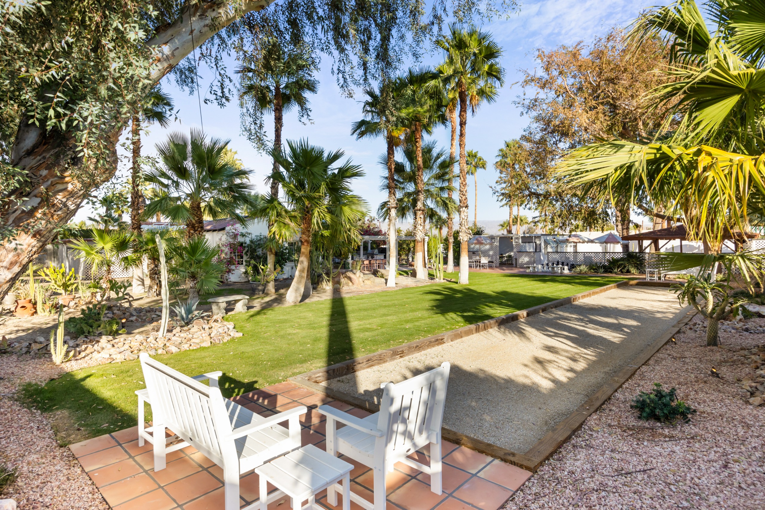 Event space at Palm Springs Wedding Estate with Retro Pool Vibes + Hollywood History