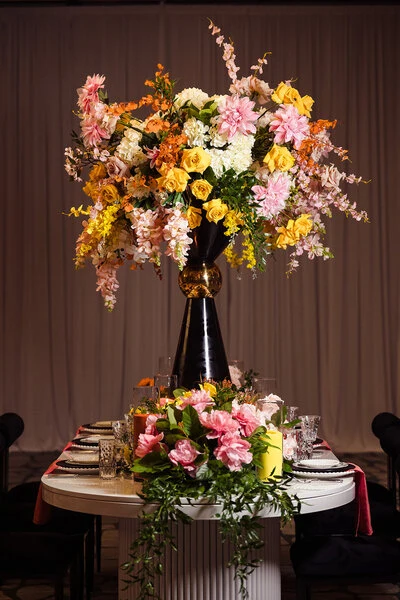 Romantic reception_table wedding inspiration at The Prestige Planning Co. — Palm Springs, CA. Real venue with overnight accommodations.