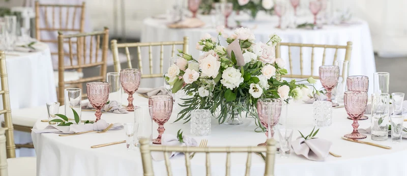 Romantic reception_table wedding inspiration at Premier Wedding Rentals — Orlando, FL. Real venue with overnight accommodations.