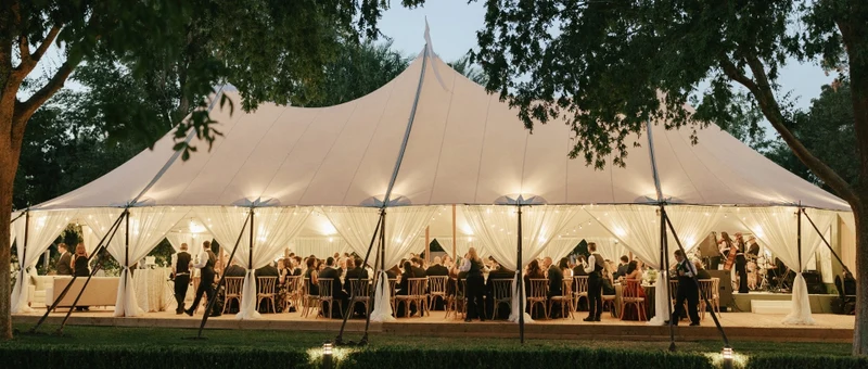 Romantic tent wedding inspiration at Town & Country Event Rentals — Santa Barbara, CA. Real venue with overnight accommodations.
